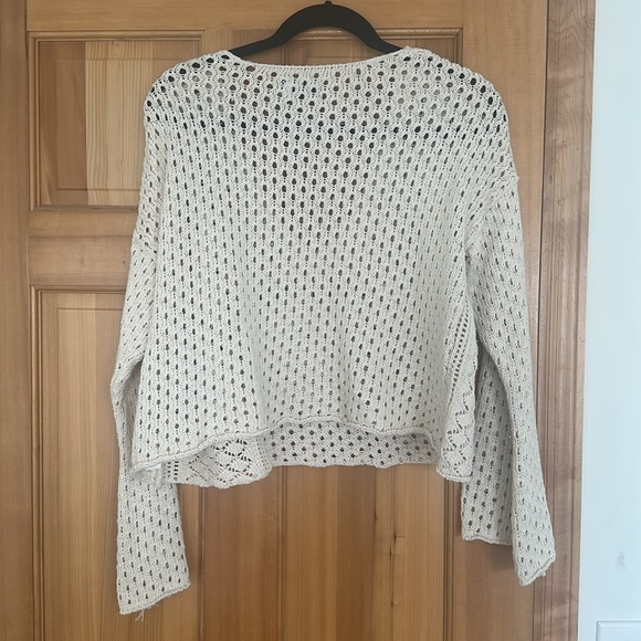 ASOS Cream‎ Open Knit Bell sleeve Sweater - Picture 3 of 4